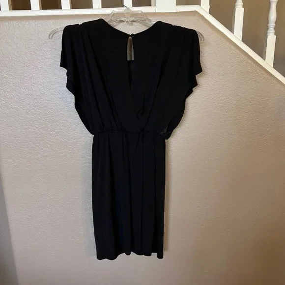 sweet storm black dress Lucia Sheer Sleeve Ruched Mini Dress